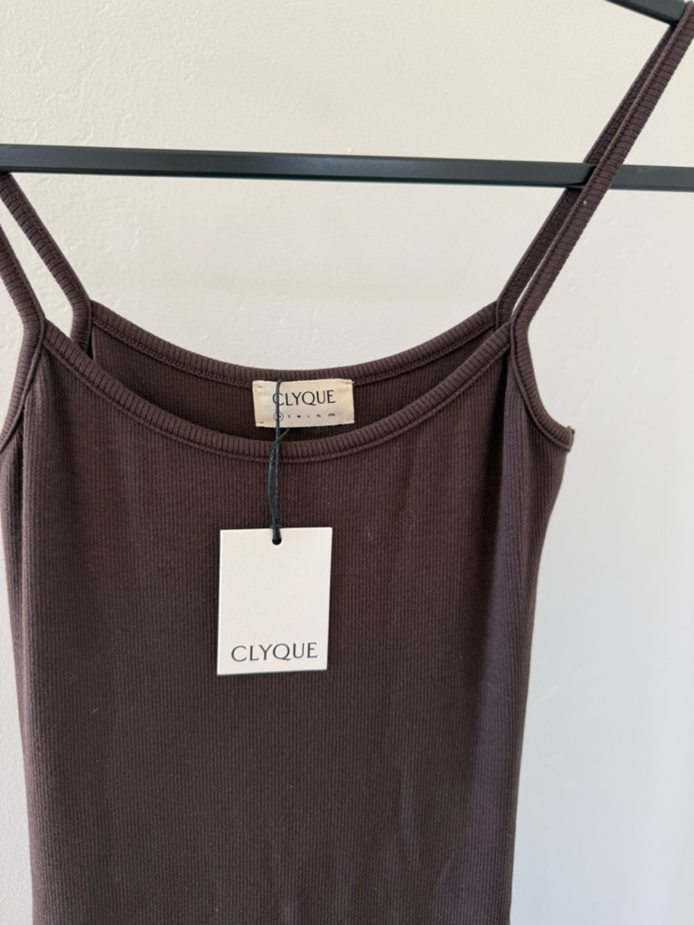 Clyque Dark Chocolate Brown Maxi Slip Dress - Picture 3 of 6